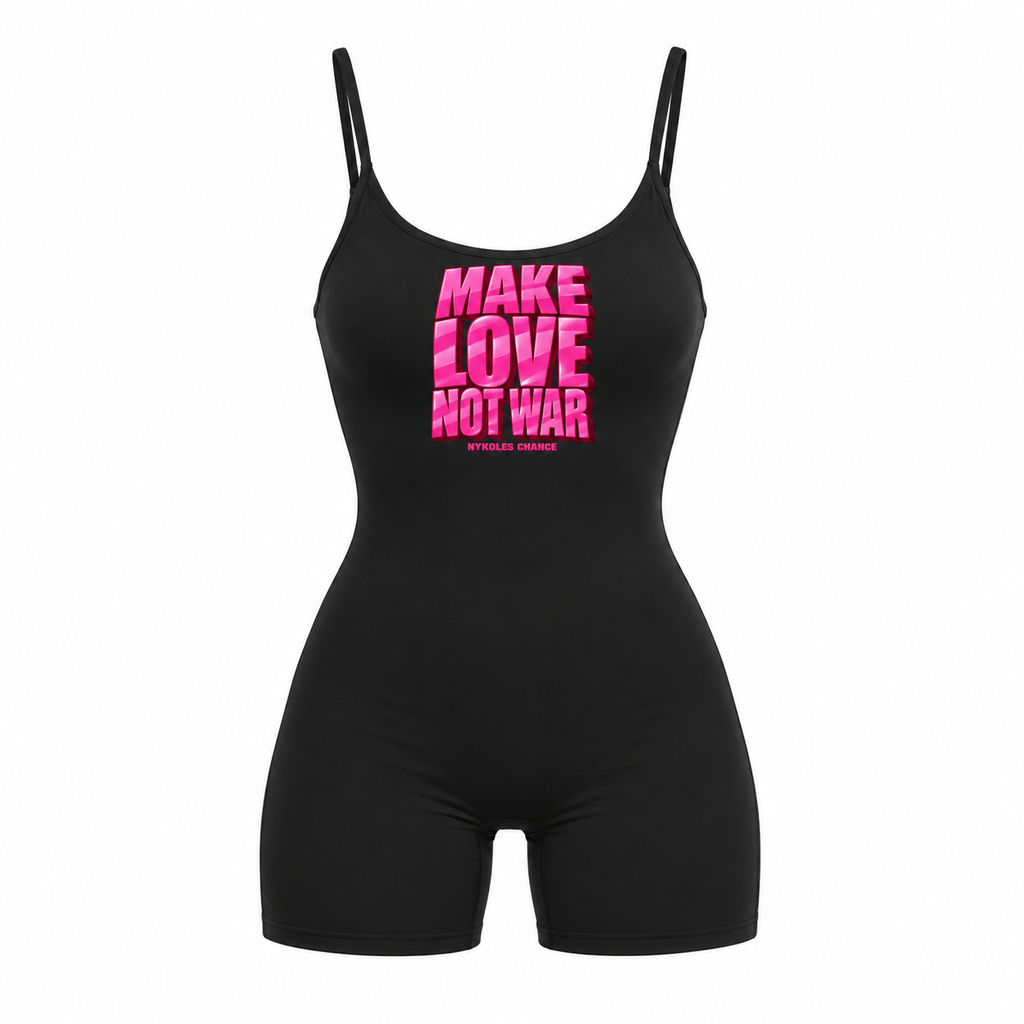 Make love not war U Neck Romper