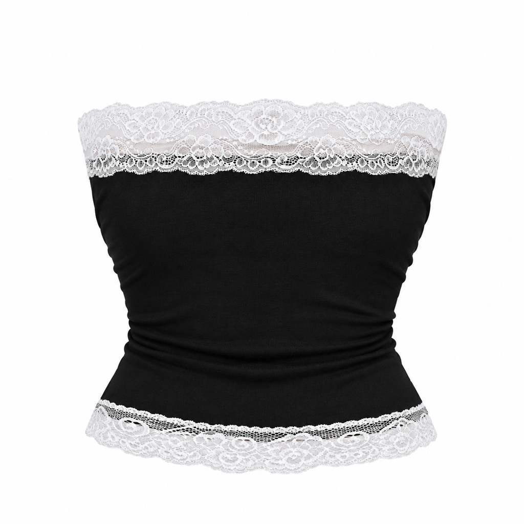 Bad for you lace tube top